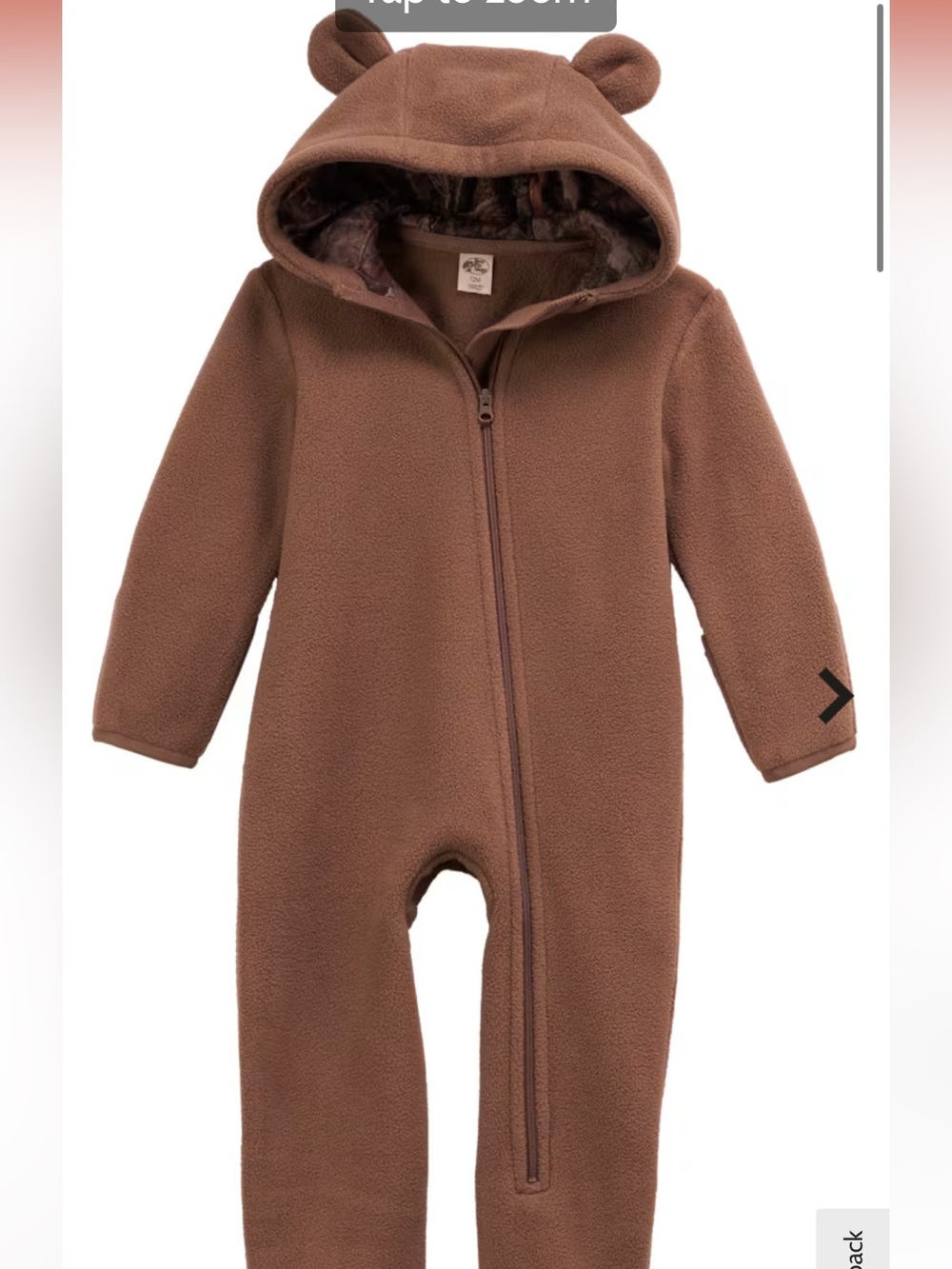 Bass Pro Shop Baby Size 3 Months Brown Fleece Coveralls
